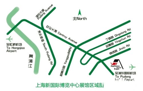 上海新国际博览中心展馆区域图