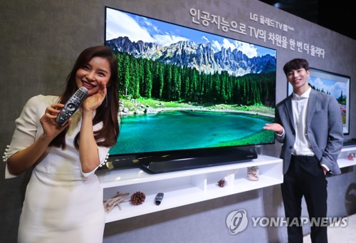 LG电子OLED电视（图片来自韩联社网站）