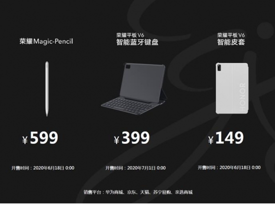 全球首款Wi-Fi6+平板开启预售荣耀平板V6售价2199元起!