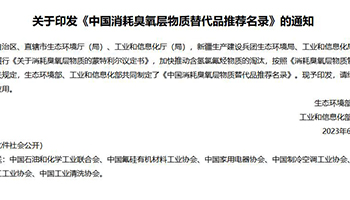 关于印发《中国消耗臭氧层物质替代品推荐名录》的通知
