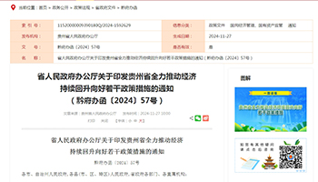 省人民政府办公厅关于印发贵州省全力推动经济 持续回升向好若干政策措施的通知