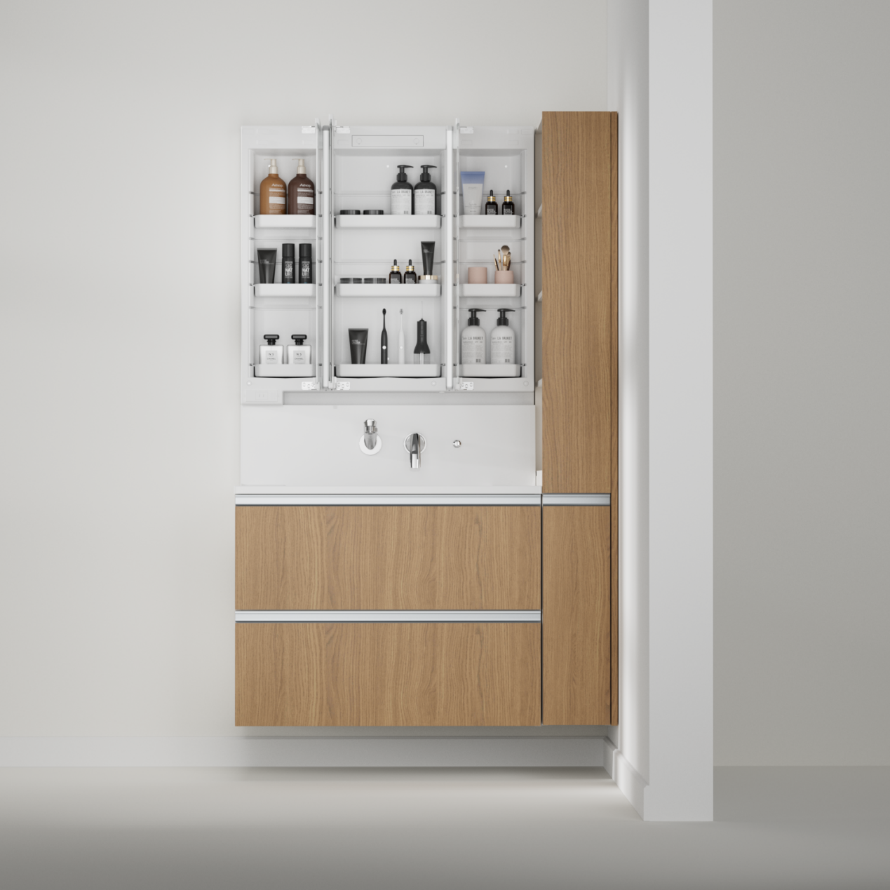 松下晶泽浴室柜：光影与收纳的浴室美学革命